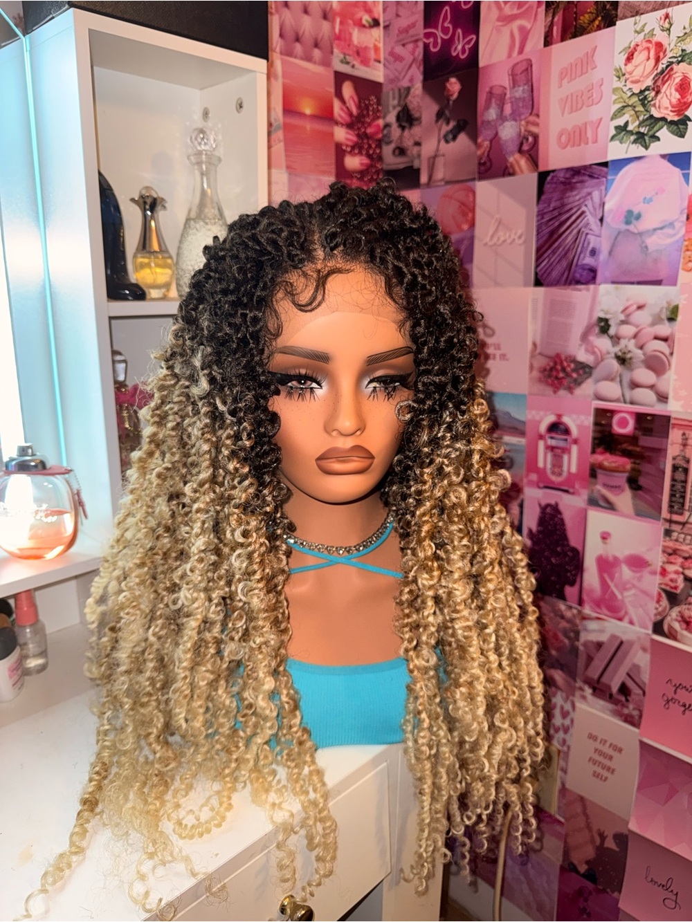 Long Ombre Blonde Passion Twist Lace Front Wig